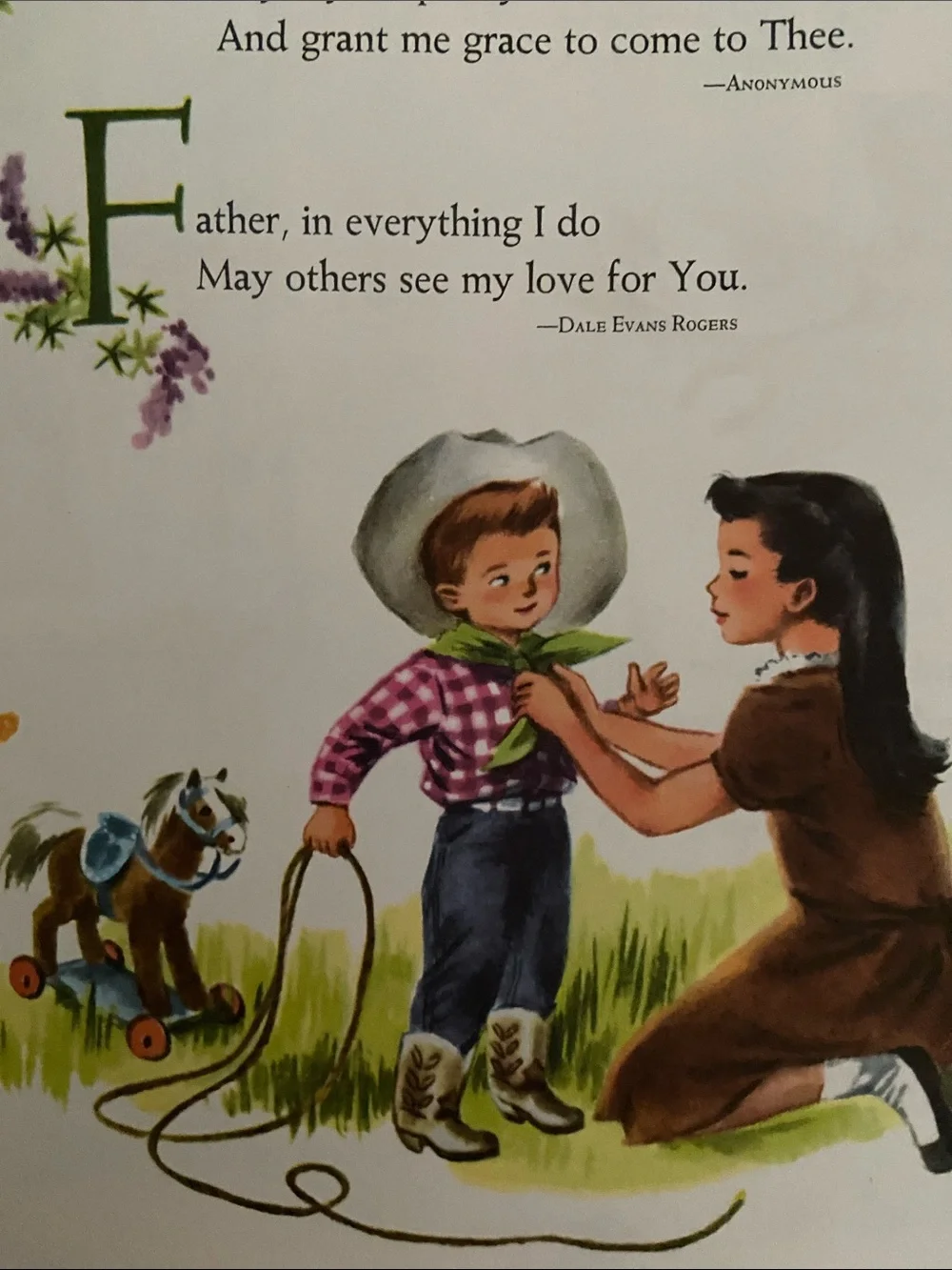 Vintage 1950s 50s 1st edition Cowboy Western horse horses Prayer Children Book